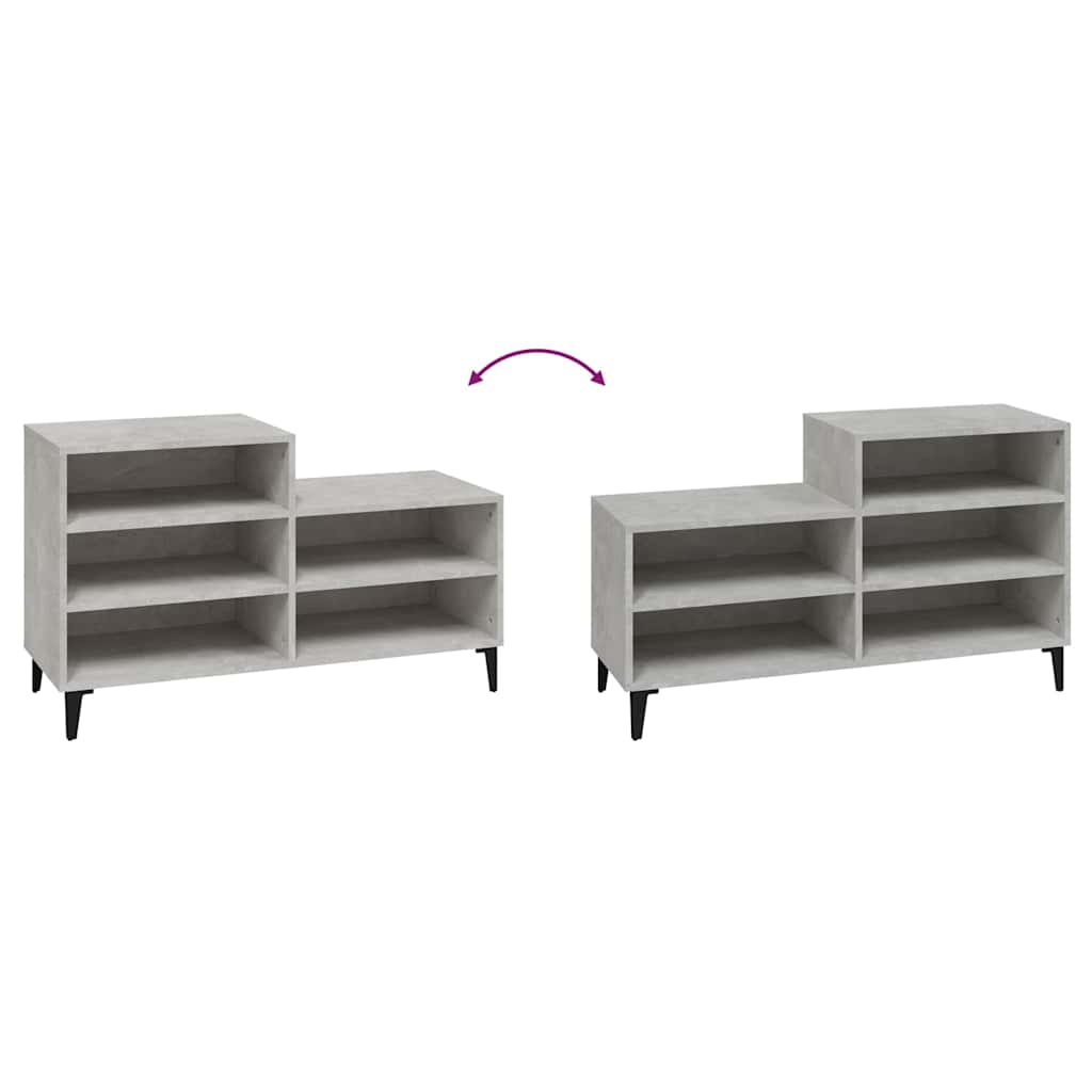 vidaXL Shoe Cabinet | Concrete Grey | Engineered wood | Compact | Shoe Cabinet 5