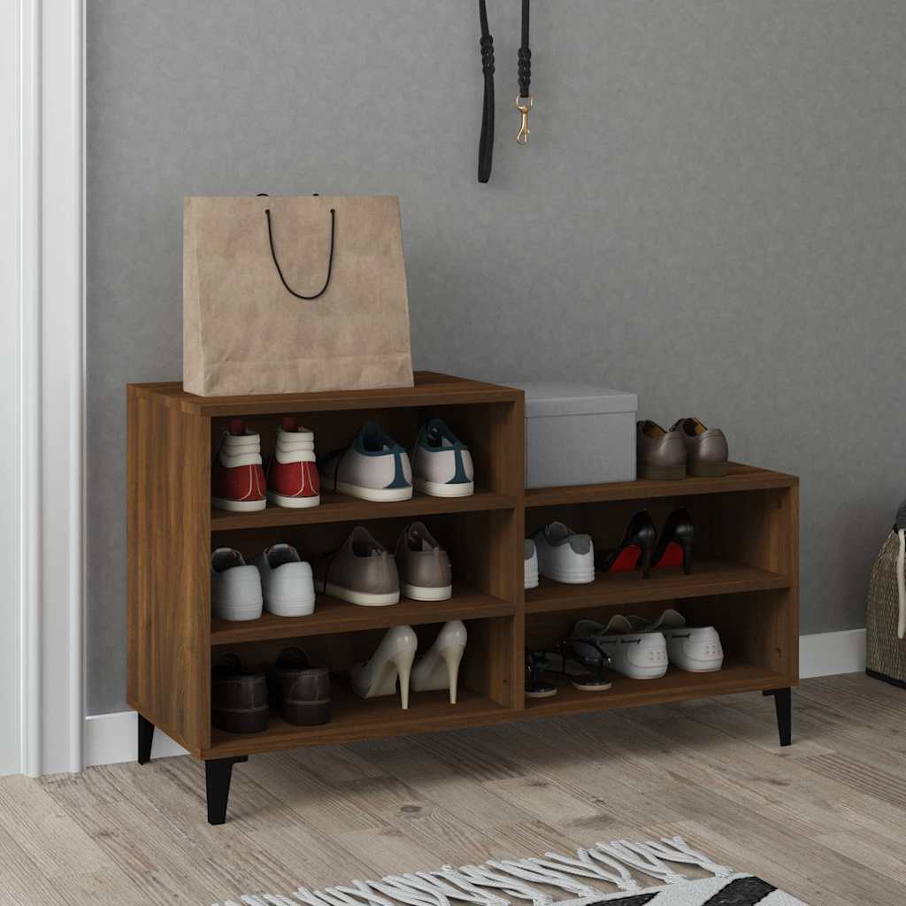 vidaXL Shoe Cabinet Brown Oak 102x36x60 cm Engineered Wood 1