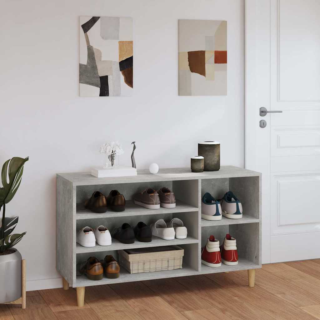 vidaXL Shoe Cabinet Concrete Grey 102x36x60 cm Engineered Wood 3