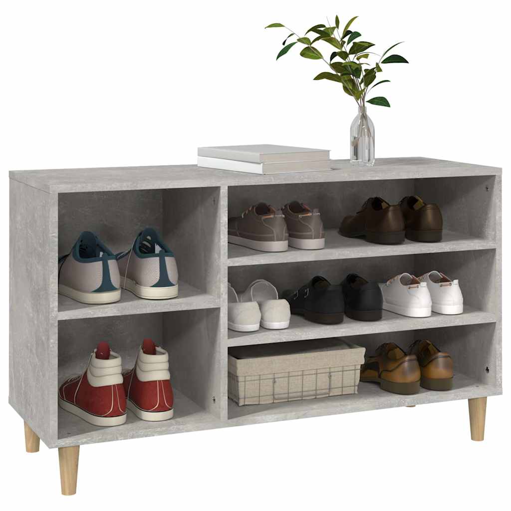 vidaXL Shoe Cabinet Concrete Grey 102x36x60 cm Engineered Wood 4