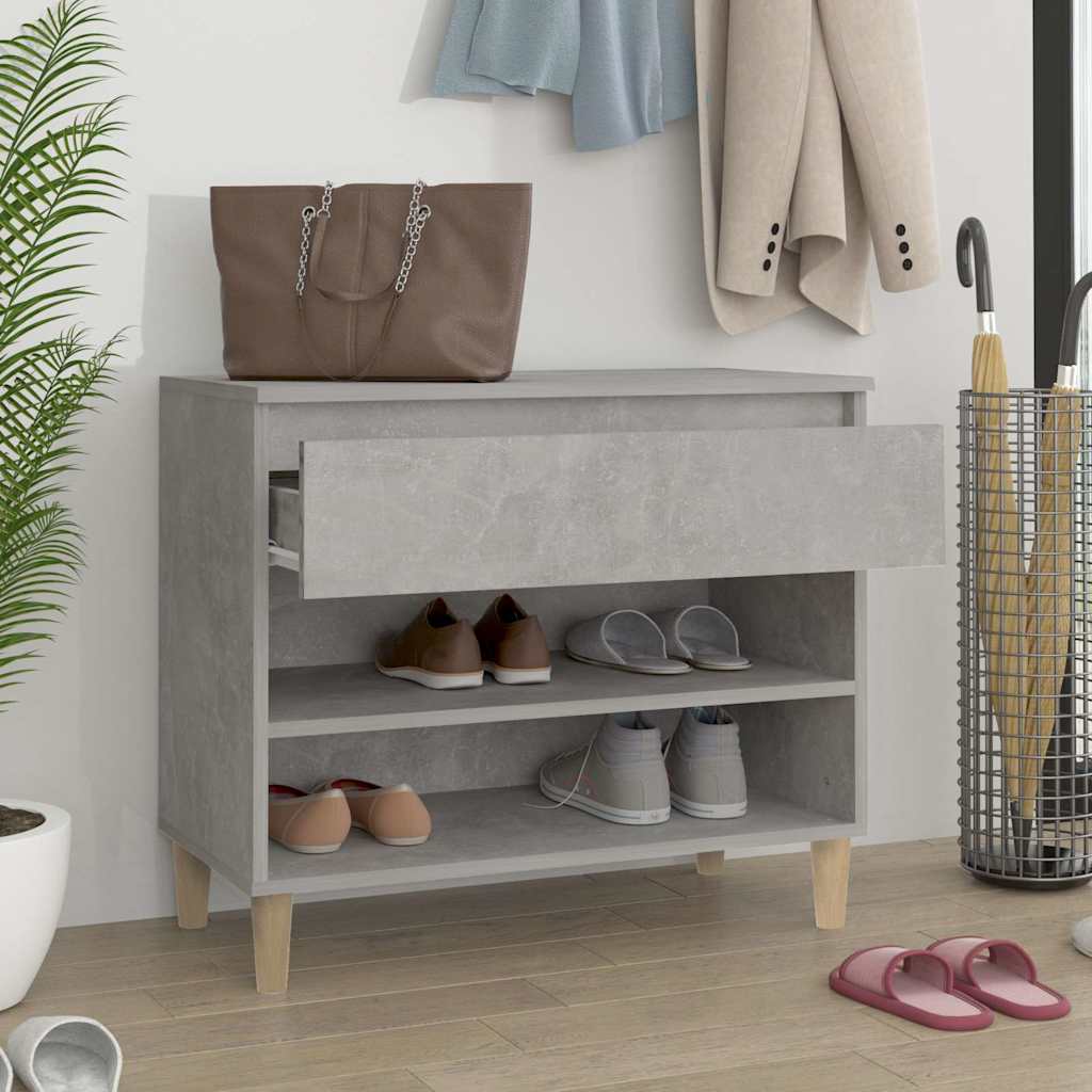 vidaXL Shoe Cabinet Concrete Grey 70x36x60 cm Engineered Wood 3