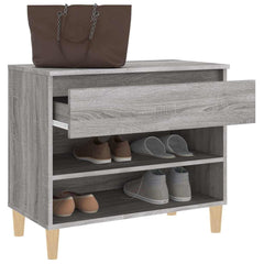 vidaXL Shoe Cabinet Grey Sonoma 70x36x60 cm Engineered Wood 5