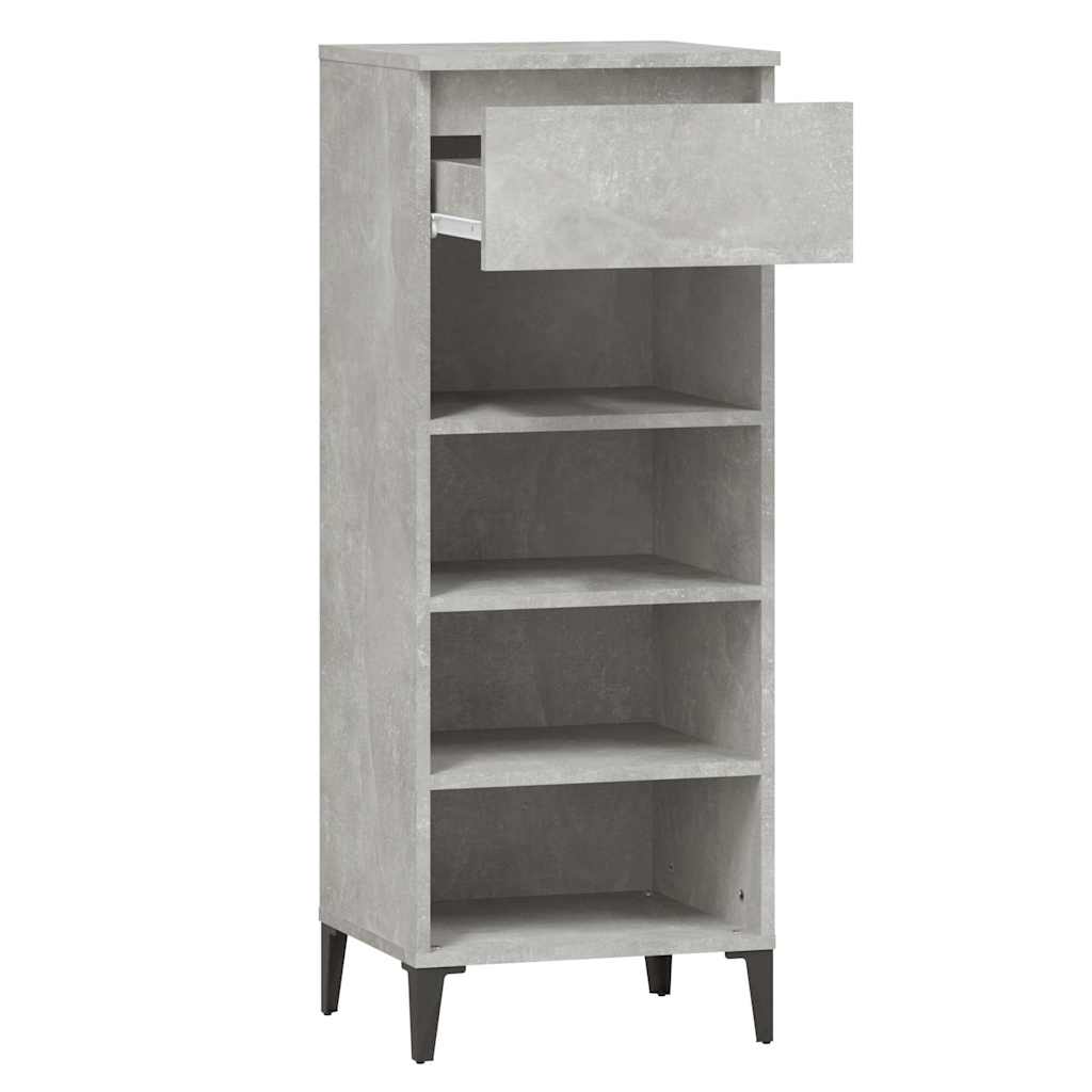 vidaXL Shoe Rack Concrete Grey 40x36x105 cm Engineered Wood 6
