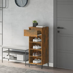 vidaXL Shoe Rack Smoked Oak 40x36x105 cm Engineered Wood 3