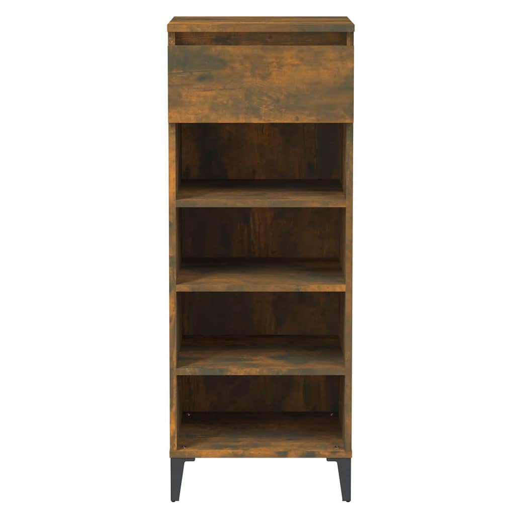 vidaXL Shoe Rack Smoked Oak 40x36x105 cm Engineered Wood 5