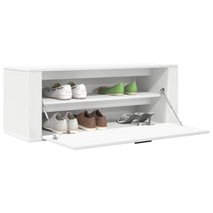 vidaXL Wall Shoe Cabinet White 100x35x38 cm Engineered Wood 4