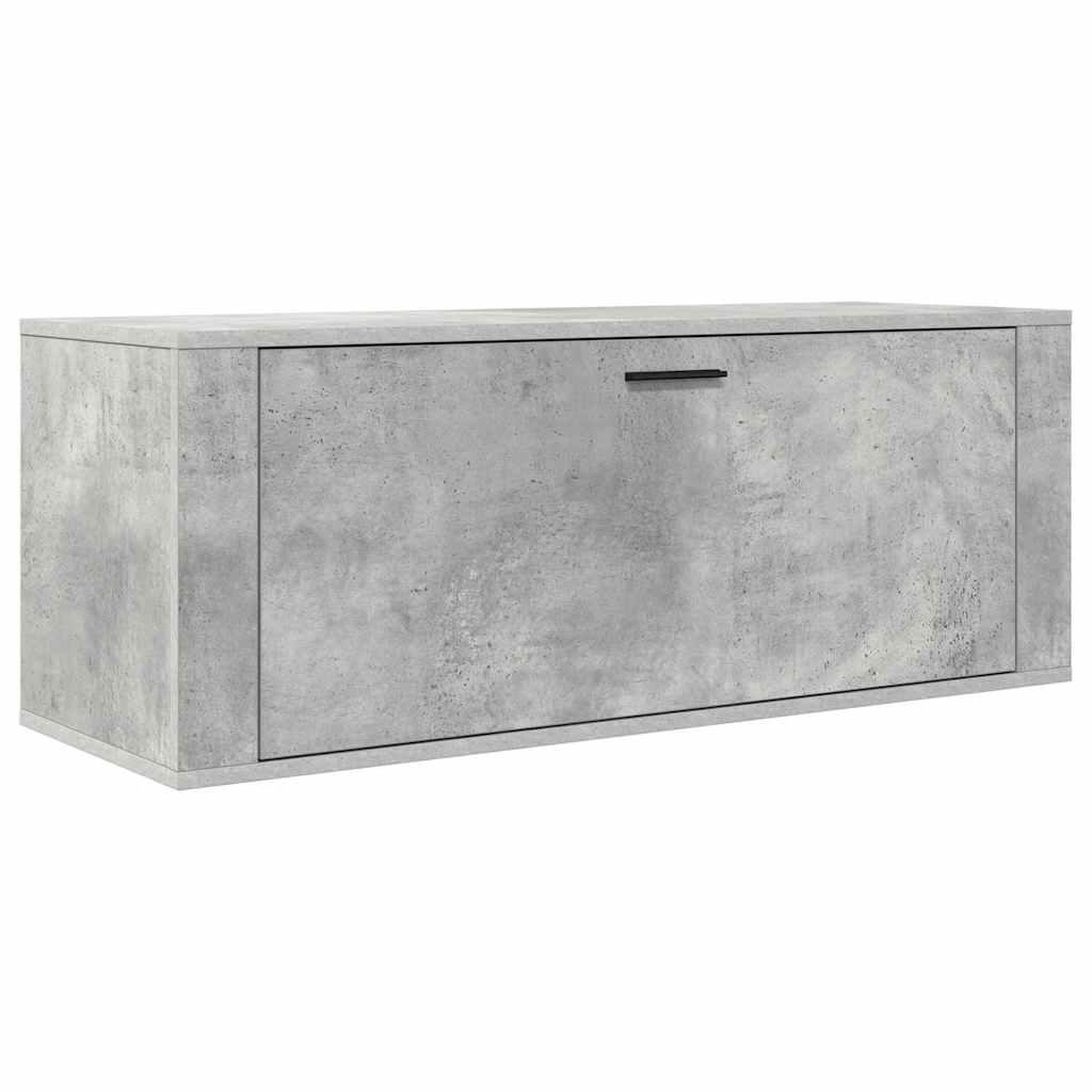 vidaXL Wall Shoe Cabinet Concrete Grey 100x35x38 cm Engineered Wood 2