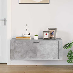 vidaXL Wall Shoe Cabinet Concrete Grey 100x35x38 cm Engineered Wood 3