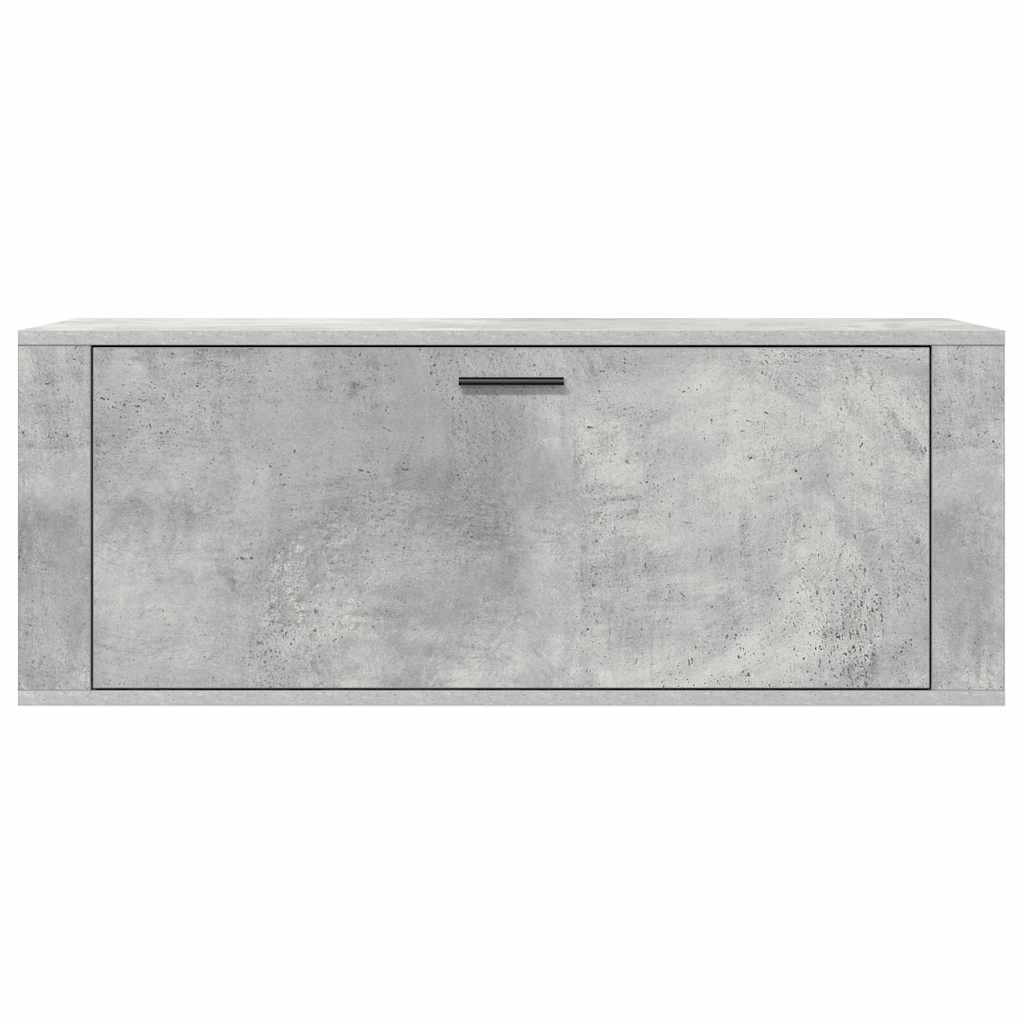 vidaXL Wall Shoe Cabinet Concrete Grey 100x35x38 cm Engineered Wood 5