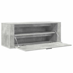 vidaXL Wall Shoe Cabinet Concrete Grey 100x35x38 cm Engineered Wood 6