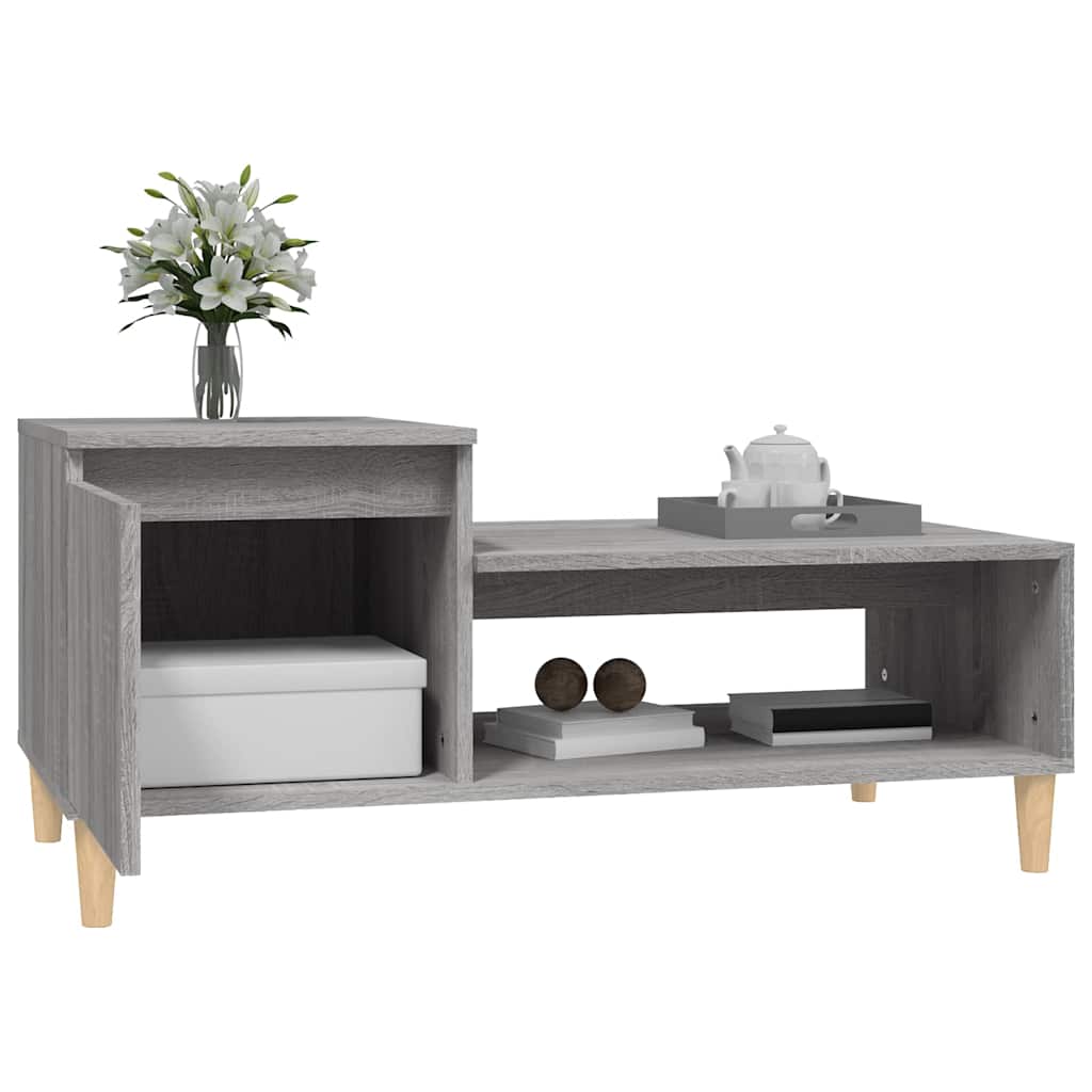 vidaXL Coffee Table Grey Sonoma 100x50x45 cm Engineered Wood 4