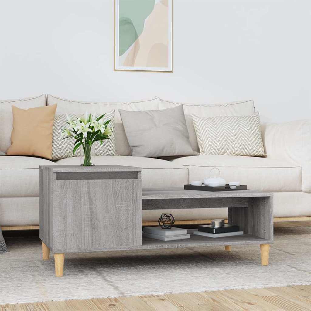 vidaXL Coffee Table Grey Sonoma 100x50x45 cm Engineered Wood 1