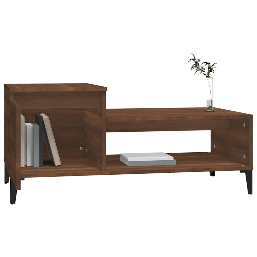 vidaXL Coffee Table Brown Oak 100x50x45 cm Engineered Wood 4