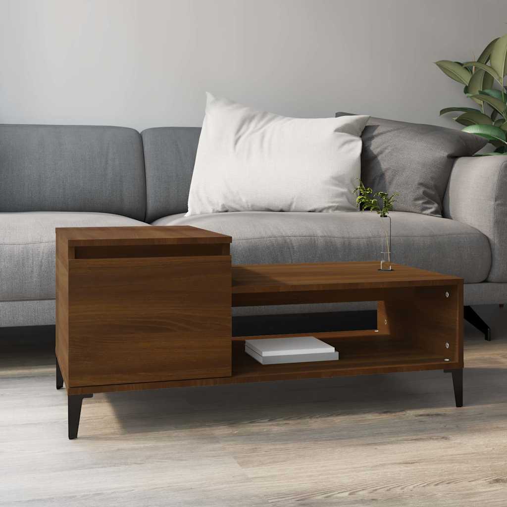 vidaXL Coffee Table Brown Oak 100x50x45 cm Engineered Wood 1