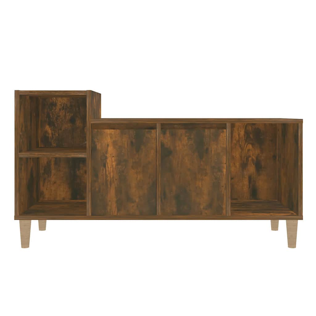 vidaXL TV Cabinet Smoked Oak 100x35x55 cm Engineered Wood 5