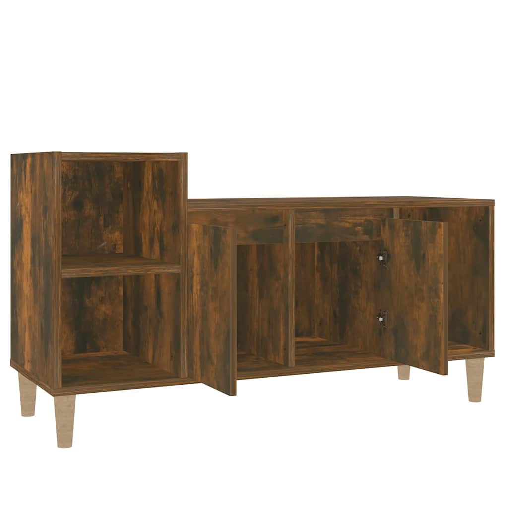 vidaXL TV Cabinet Smoked Oak 100x35x55 cm Engineered Wood 6