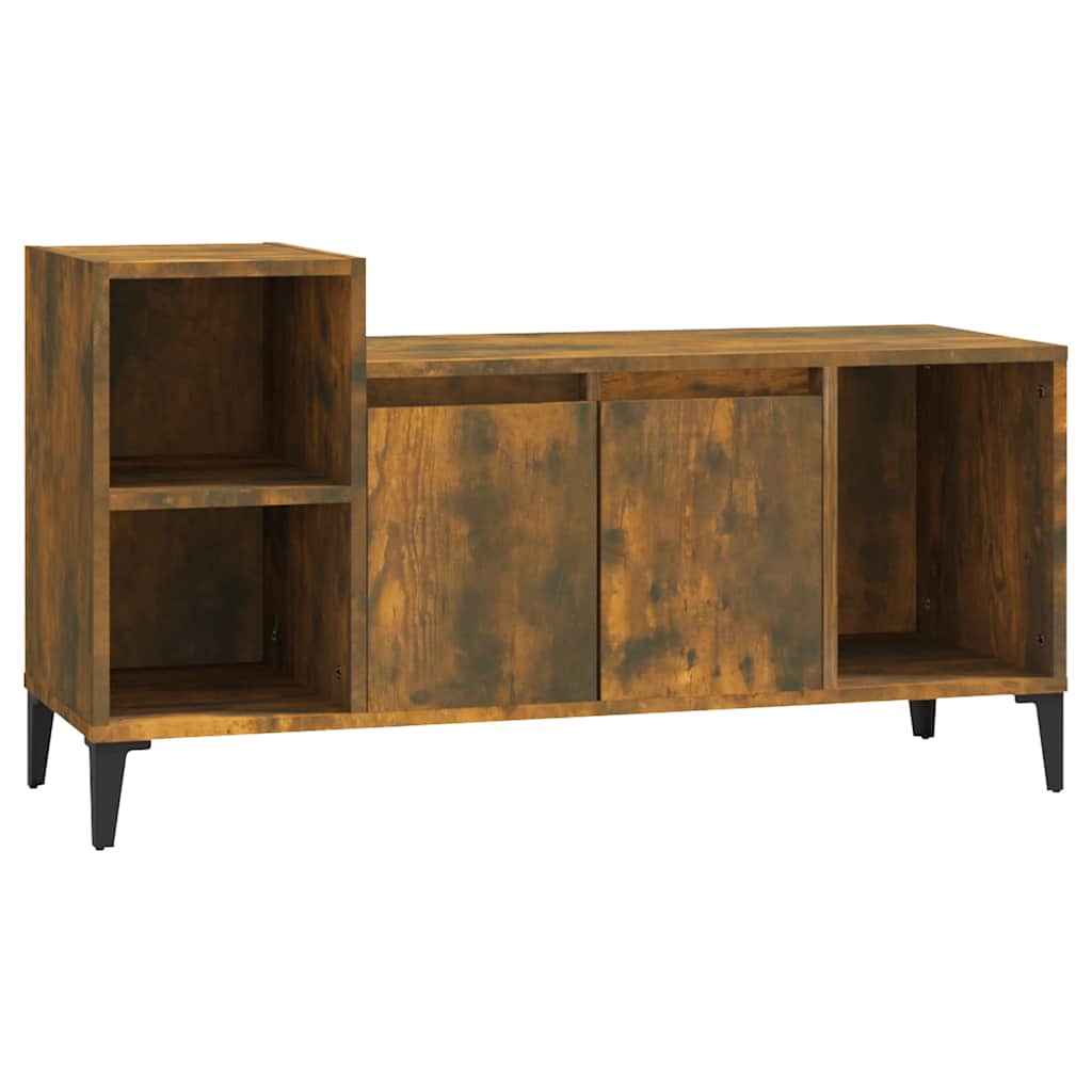 vidaXL TV Cabinet Smoked Oak 100x35x55 cm Engineered Wood 2