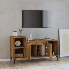 vidaXL TV Cabinet Smoked Oak 100x35x55 cm Engineered Wood 3