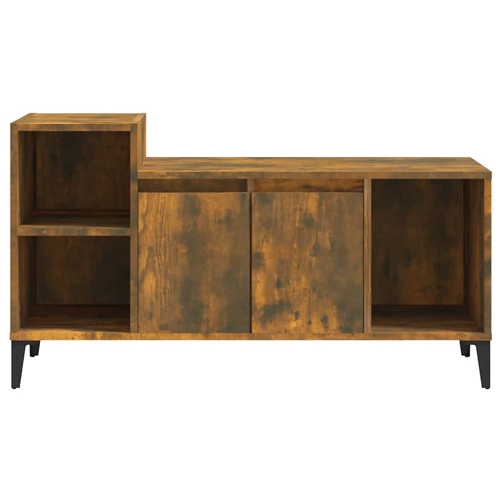 vidaXL TV Cabinet Smoked Oak 100x35x55 cm Engineered Wood 5