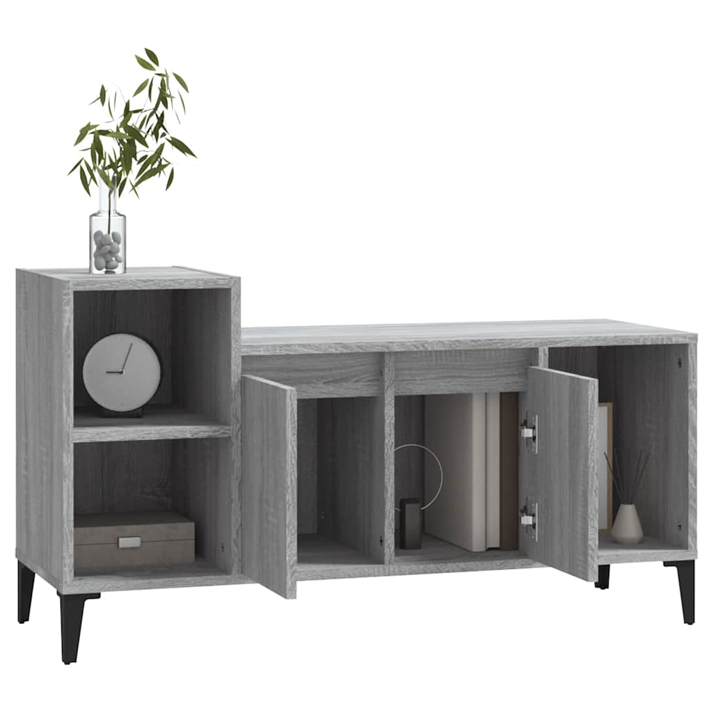 vidaXL TV Cabinet Grey Sonoma 100x35x55 cm Engineered Wood 4