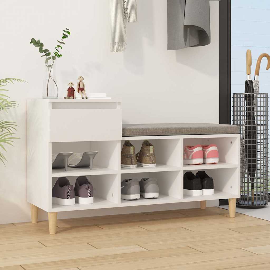 vidaXL Shoe Cabinet White 102x36x60 cm Engineered Wood 1