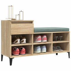 vidaXL Shoe Cabinet Sonoma Oak 102x36x60 cm Engineered Wood 4