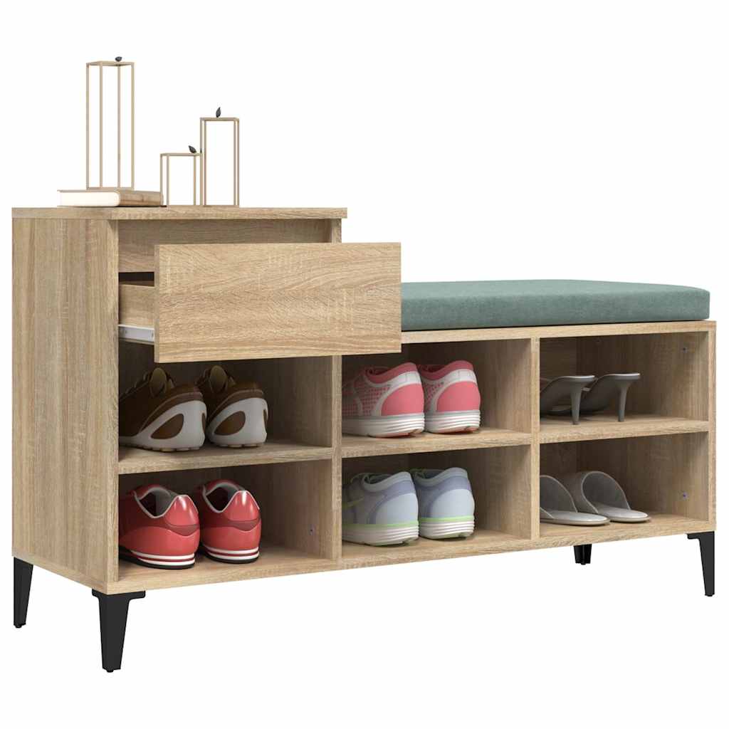 vidaXL Shoe Cabinet Sonoma Oak 102x36x60 cm Engineered Wood 5