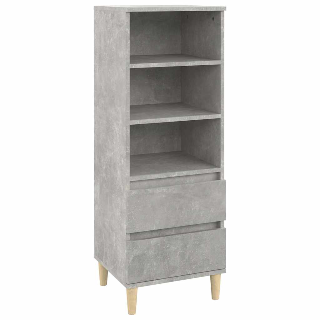 vidaXL Highboard Concrete Grey 40x36x110 cm Engineered Wood 2