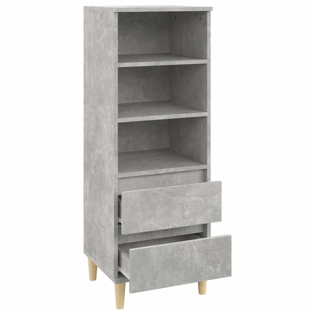 vidaXL Highboard Concrete Grey 40x36x110 cm Engineered Wood 4