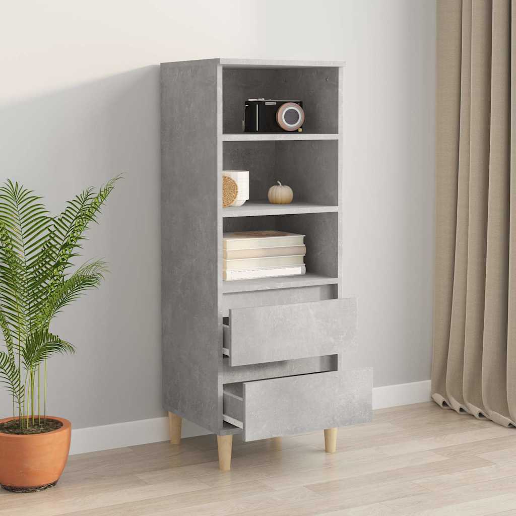 vidaXL Highboard Concrete Grey 40x36x110 cm Engineered Wood 6