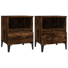 vidaXL Bedside Cabinets 2 pcs Smoked Oak 40x35x50 cm 2