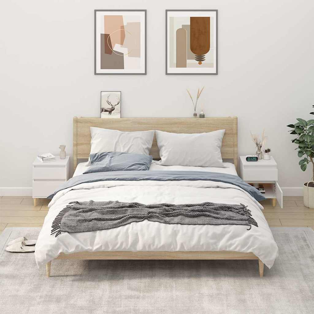 vidaXL Bedside Cabinet | Set of 2 | White 1