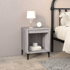 vidaXL Bedside Cabinet | Set of 2 | Grey Sonoma | Engineered wood, metal 3