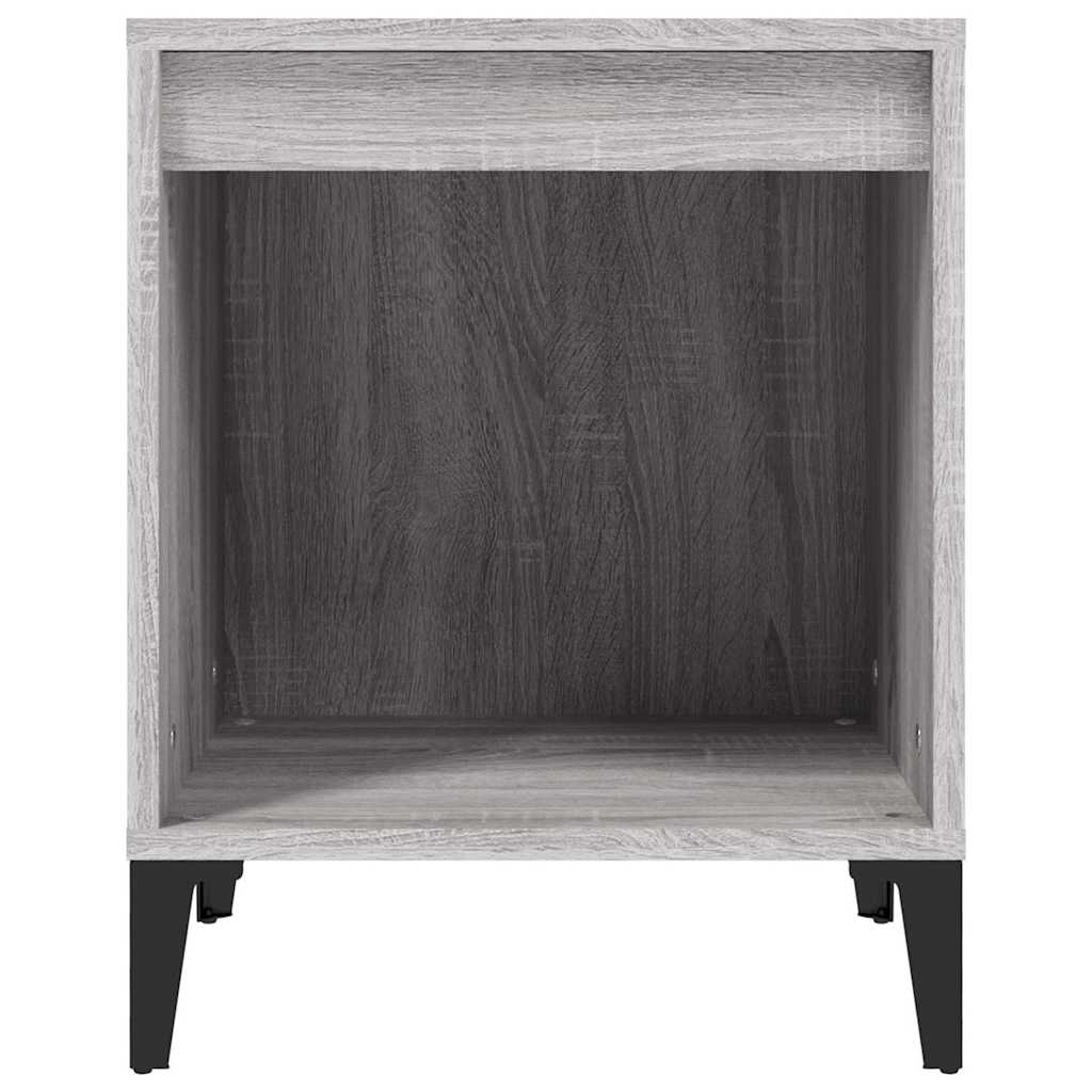 vidaXL Bedside Cabinet | Set of 2 | Grey Sonoma | Engineered wood, metal 6
