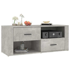 vidaXL TV Cabinet Concrete Grey 100x35x40 cm Engineered Wood 4
