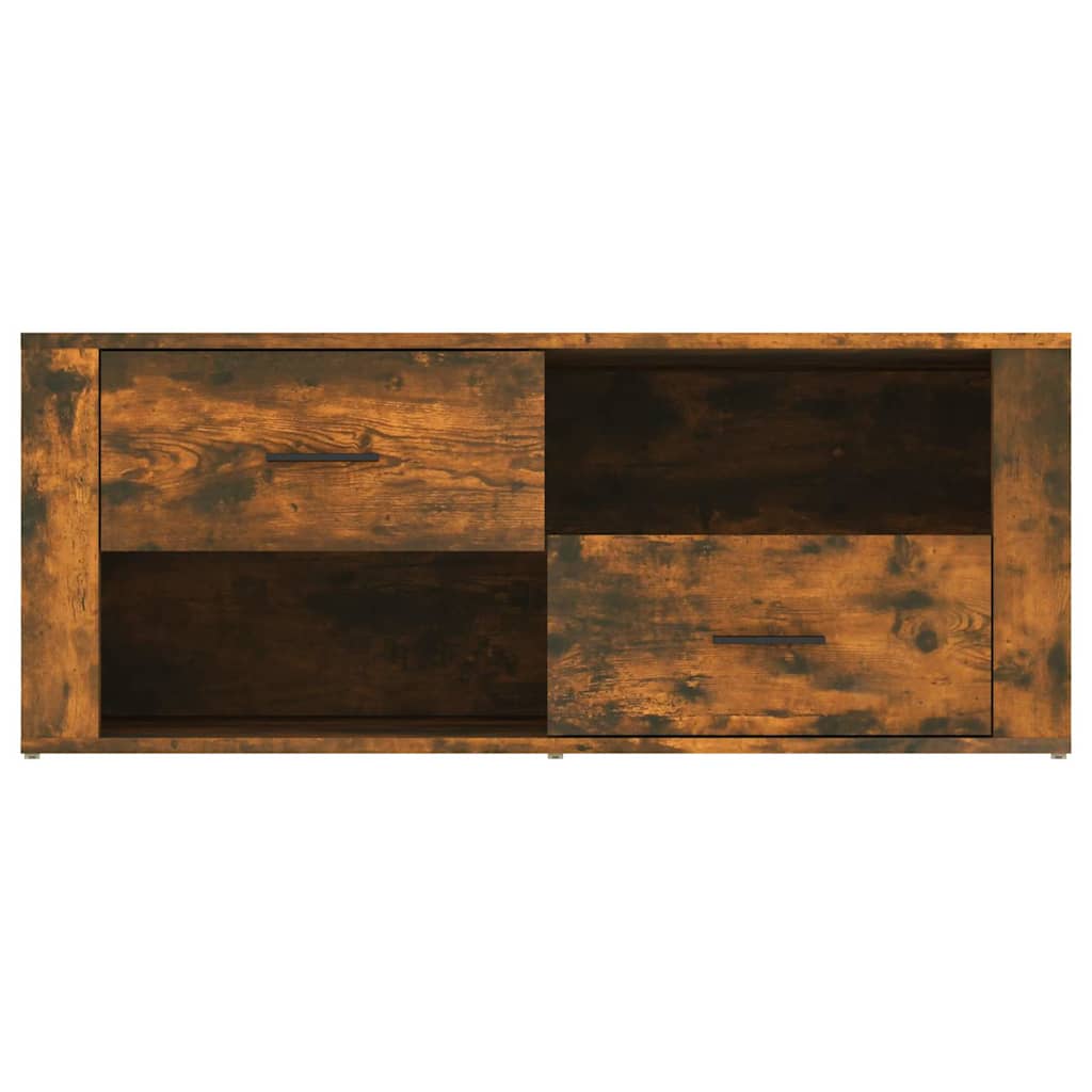vidaXL TV Cabinet Smoked Oak 100x35x40 cm Engineered Wood 6