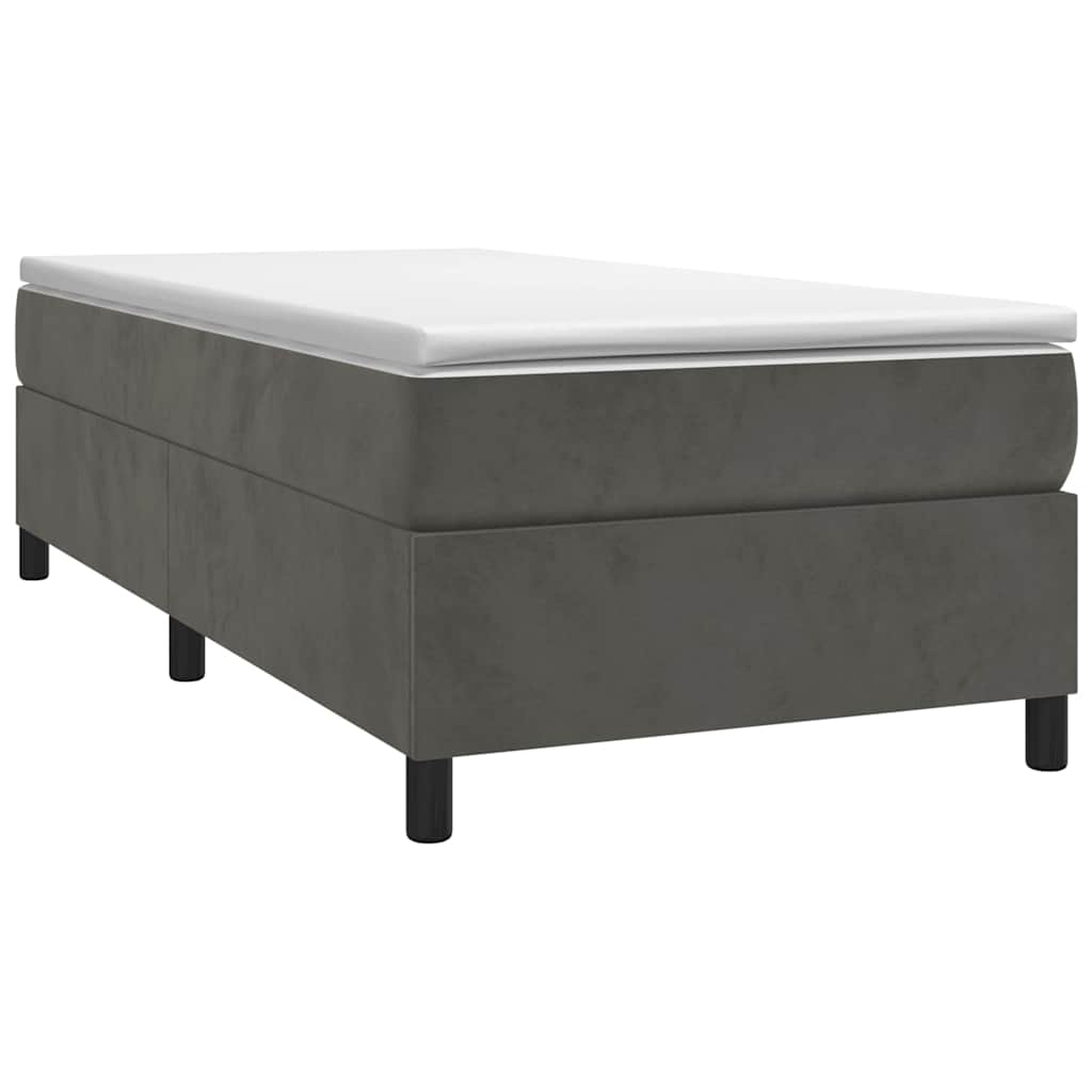 Box Spring Bed Frame Velvet Dark grey Twin XL