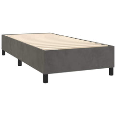 Box Spring Bed Frame Velvet Dark grey Twin XL
