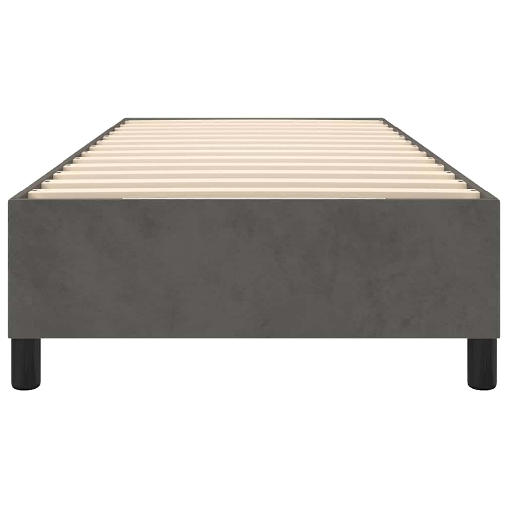 Box Spring Bed Frame Velvet Dark grey Twin XL
