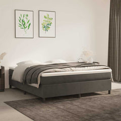 Box Spring Bed Frame Velvet Dark grey King