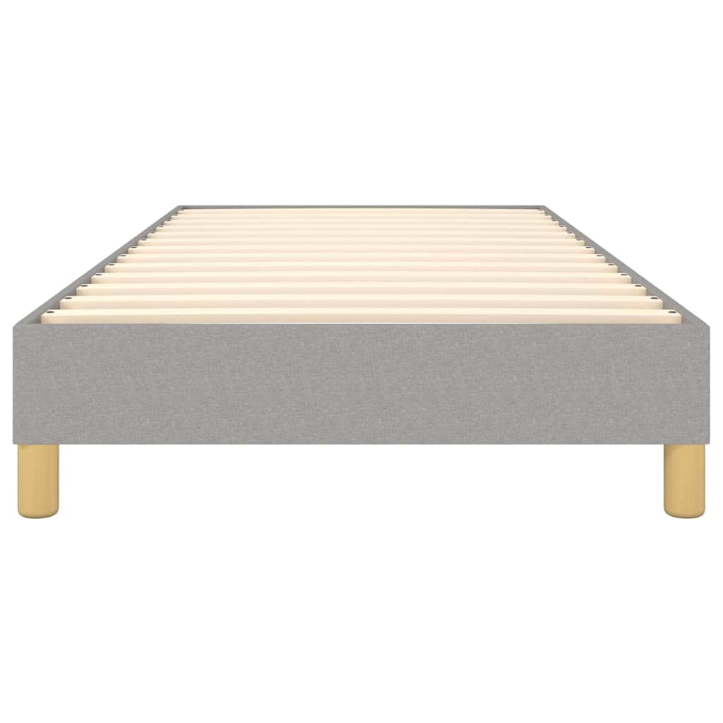 vidaXL Box Spring Bed Frame Light Grey Single Fabric 5