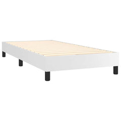 vidaXL Box Spring Bed Frame White Single Faux Leather 4
