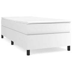 vidaXL Box Spring Bed Frame White Single Faux Leather 2