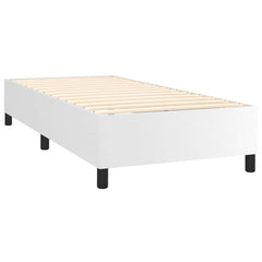 vidaXL Box Spring Bed Frame White Single Faux Leather 4