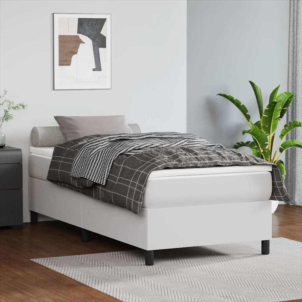 Box Spring Bed Frame Single Faux Leather