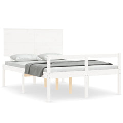 vidaXL Senior Bed without Mattress White Small Double Solid Wood 2