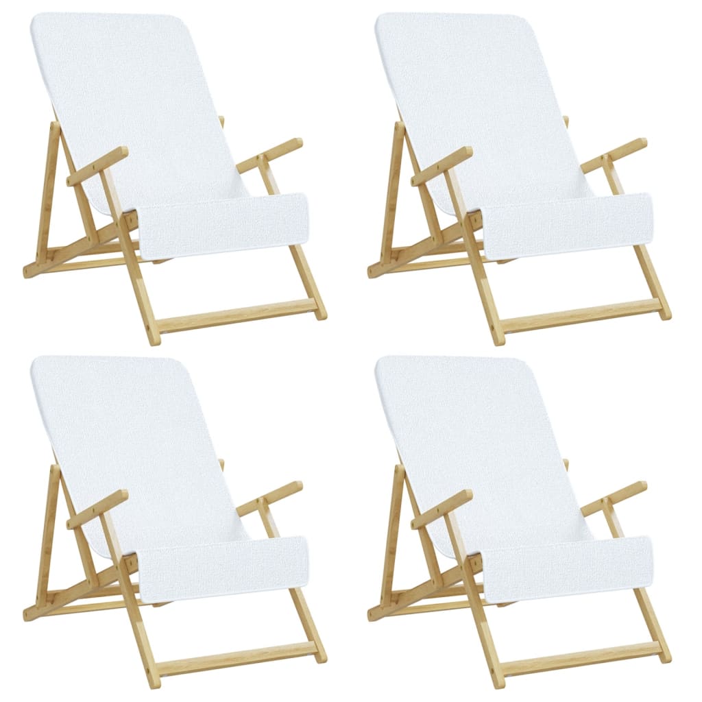 vidaXL Beach Towels 4 pcs White 60x135 cm Fabric 400 GSM 2