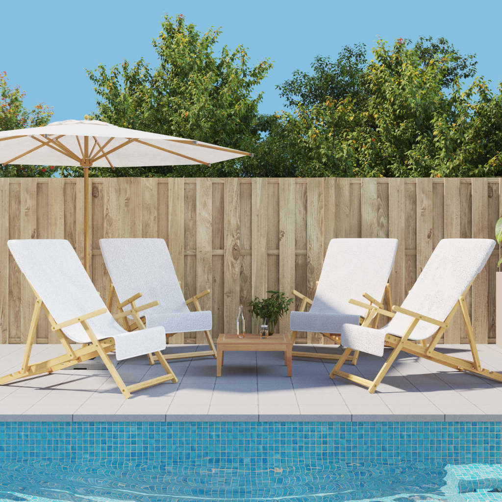 vidaXL Beach Towels 4 pcs White 60x135 cm Fabric 400 GSM 1
