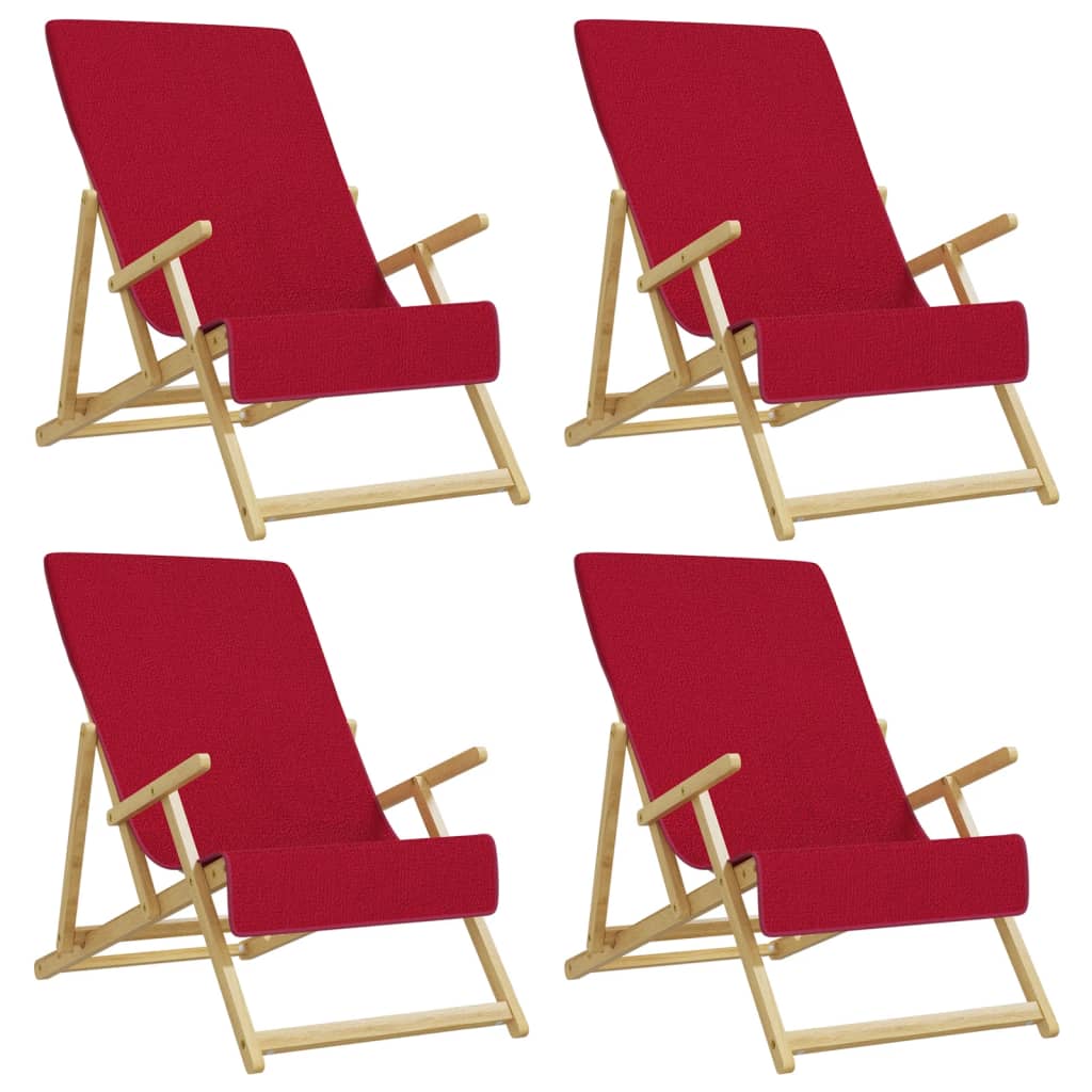 vidaXL Beach Towels 4 pcs Burgundy 60x135 cm Fabric 400 GSM 2