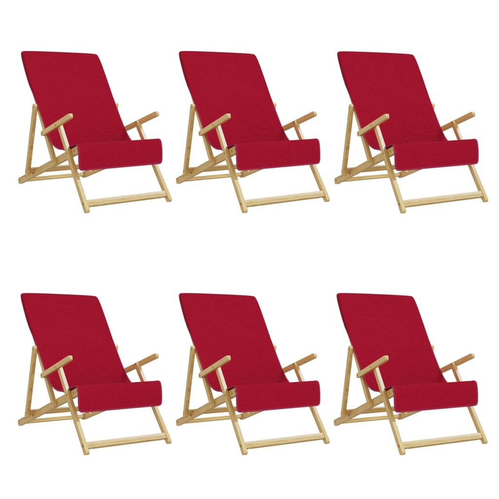 vidaXL Beach Towels 6 pcs Burgundy 60x135 cm Fabric 400 GSM 2